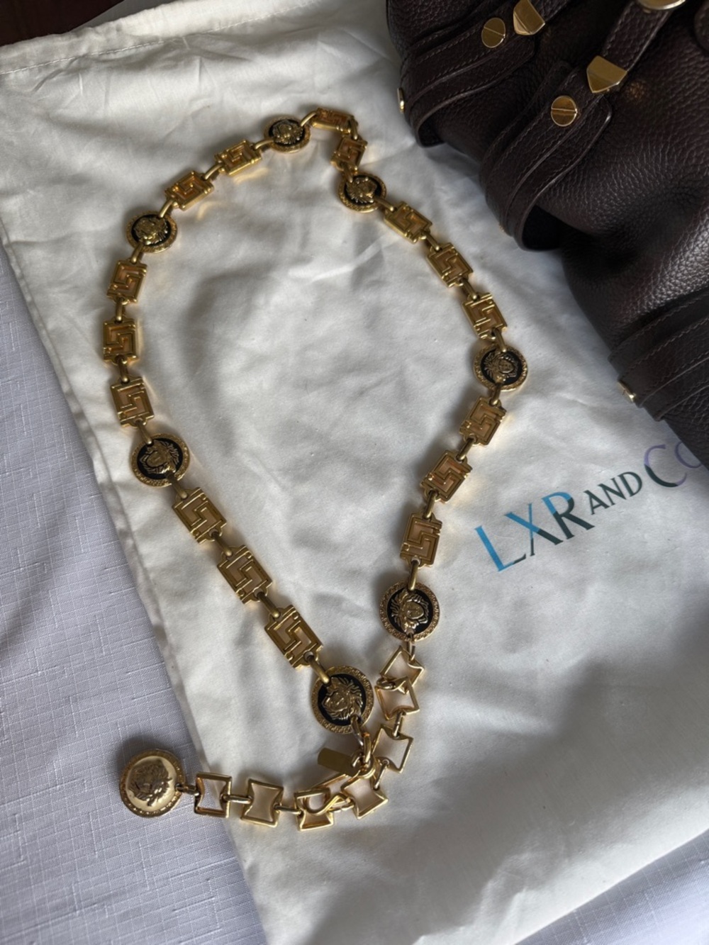 GIANNI VERSACE MEDUSA FACE GOLD belt